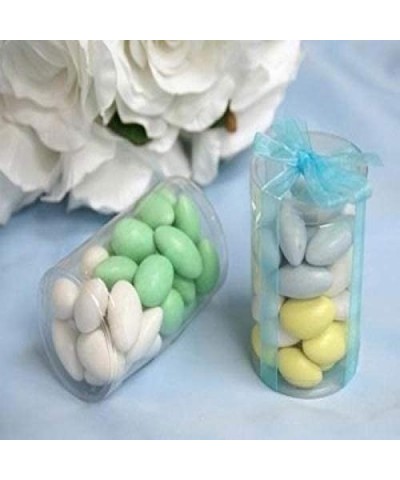 50 pcs 3-Inch Clear Plastic Round Cylinder Wedding Favor Boxes Party Birthday Candy Gifts Package Decorations Supplies - CN18...