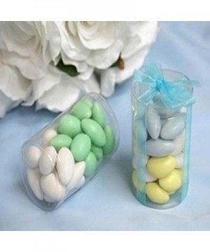 50 pcs 3-Inch Clear Plastic Round Cylinder Wedding Favor Boxes Party Birthday Candy Gifts Package Decorations Supplies - CN18...