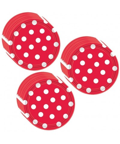 Red Polka Dot Party Dessert Plates - 24 Guests - CE11HC9H3E5 $8.03 Tableware