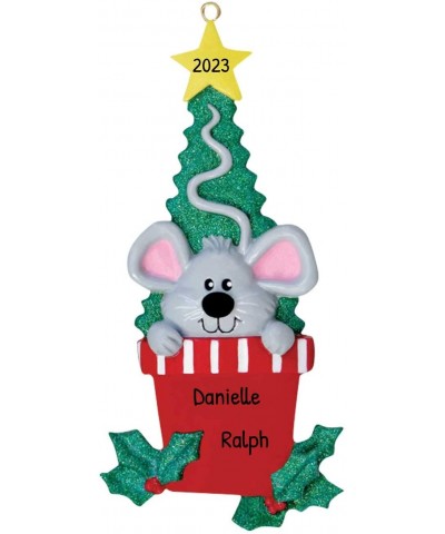 Personalized Christmas Mouse Tree Ornament 2020 - Cute Creature Round Ear Animal Poem The Night Before Out Sing Carol Tiny Ki...