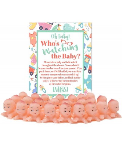 Whos Watching The Baby Shower Game for 24 Players with Plastic Babies and Instruction Sheet (Caucasian) - Caucasian - CH18CKE...