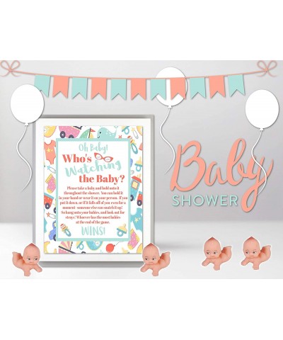 Whos Watching The Baby Shower Game for 24 Players with Plastic Babies and Instruction Sheet (Caucasian) - Caucasian - CH18CKE...