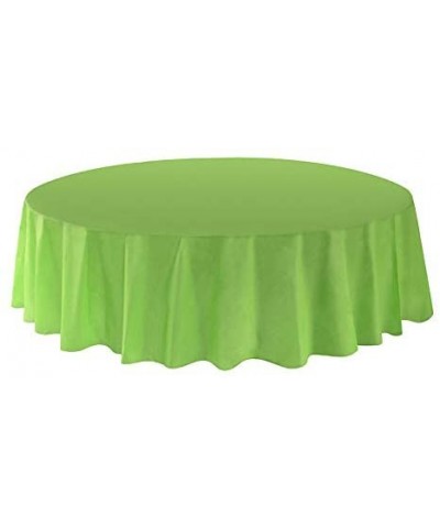 12-Pack Premium Plastic Table Cover Medium Weight Disposable Tablecloth-12PK Round 84"-Lime Green-TC58518 - Lime Green - C419...