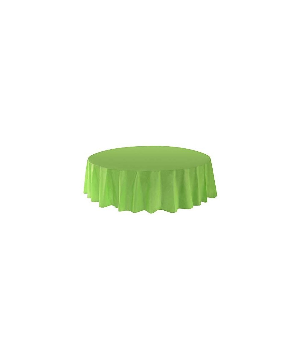 12-Pack Premium Plastic Table Cover Medium Weight Disposable Tablecloth-12PK Round 84"-Lime Green-TC58518 - Lime Green - C419...