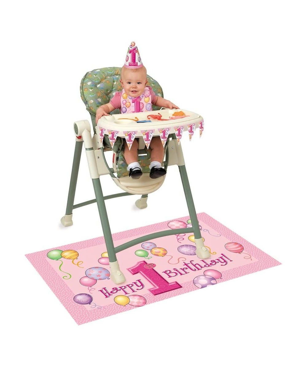 4 Piece 1st Birthday High Chair Decoration Kit- Pink (23907) - CD112X83S7B $5.36 Balloons