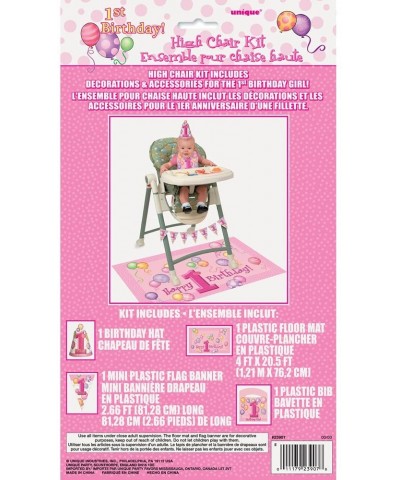 4 Piece 1st Birthday High Chair Decoration Kit- Pink (23907) - CD112X83S7B $5.36 Balloons