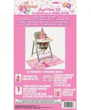 4 Piece 1st Birthday High Chair Decoration Kit- Pink (23907) - CD112X83S7B $5.36 Balloons