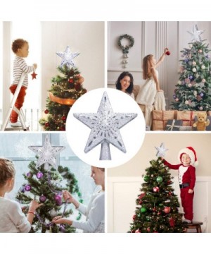 Christmas Tree Topper Lighted with LED Snowflake Projector Lights- Lighted Star Tree Topper for Christmas Tree Decorations - ...