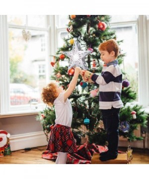 Christmas Tree Topper Lighted with LED Snowflake Projector Lights- Lighted Star Tree Topper for Christmas Tree Decorations - ...