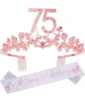 75th Birthday Gifts for Women- 75th Birthday Tiara and Sash- It's My 75th Birthday Sash and Crystal Tiara- 75th Birthday Deco...