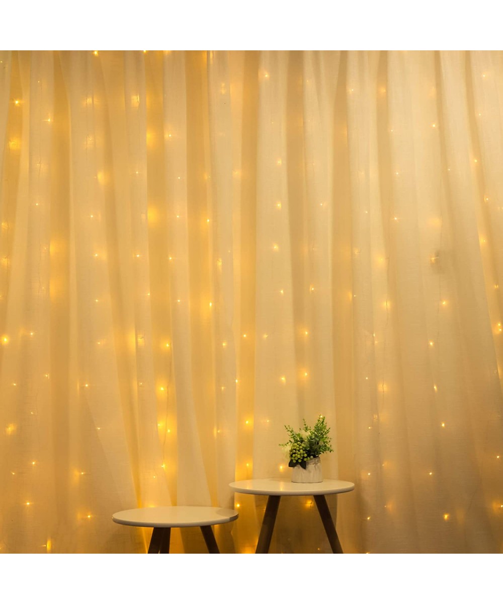 LED Curtain Lights- Window Curtain Lights for Wedding Party- Decorative Light Curtain- 342 Warm White Lights- for Indoor Outd...