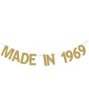 Made in 1969 Banner- Fun Birthday Banner for Women/Men's 50th Birthday Party- Shiny Gold Gliter Paper Garland - CE18T0A0UII $...