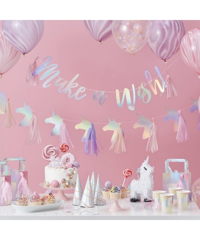 Designer Iridescent Foiled Unicorn Paper Party Bags 5 Pack Make A Wish - CH18DM8TQNI $7.51 Party Packs