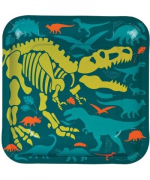 Dinosaur Birthday Party Supplies Pack for 16 people Includes Large 9 Square Plates- dessert plates- lunch and beverage napkin...