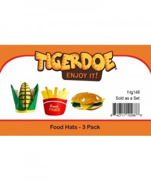 Food Hats - Fast Food Hats - Burger Hat - Fries Hats - Corn On The Cob Hat - Food Costumes (3 Pack) - CK18685XR8A $9.50 Hats