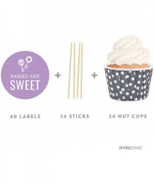 Lavender Chevron Girl Baby Shower Collection- DIY Party Favors Kit with Nut Cups and DIY Toppers- 24-Pack - Favors Kit Nut Cu...