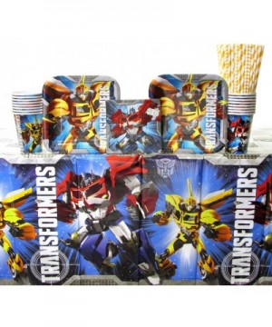 Transformers Party Supplies Pack for 16 Guests - Transformers Plates and Napkins Set - Straws- Dessert Plates- Beverage Napki...