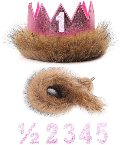 Baby Halloween Photography Costume- Birthday Party Decorations Crown and Tail - Pink - CV196SQANQO $19.87 Party Hats