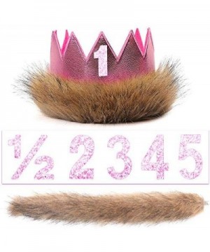 Baby Halloween Photography Costume- Birthday Party Decorations Crown and Tail - Pink - CV196SQANQO $19.87 Party Hats