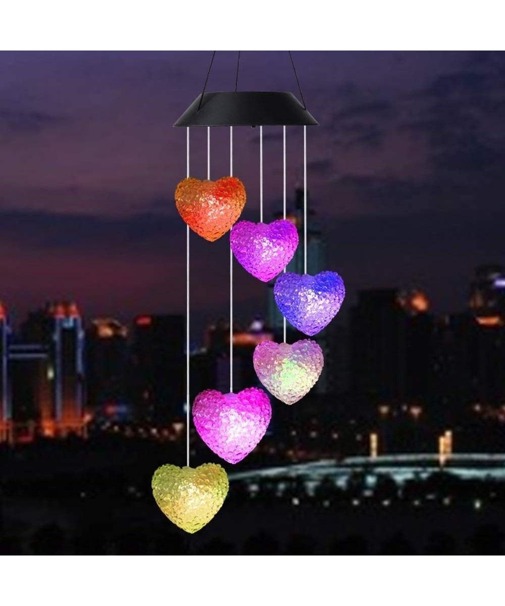 Wind Chimes Outdoor- Gifts for mom- Solar Wind Chimes-Heart Wind Chime-Outdoor Decor- mom Gifts-mom Birthday Gift-Gardening G...