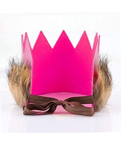 Baby Halloween Photography Costume- Birthday Party Decorations Crown and Tail - Pink - CV196SQANQO $19.87 Party Hats