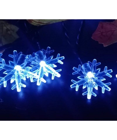 19ft /40LED Snowflake String Light Battery Operated-Decorative Stars Lights for Home- Party- Christmas- Wedding- Garden （Blue...