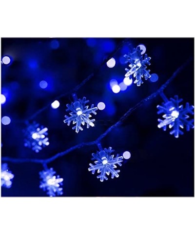 19ft /40LED Snowflake String Light Battery Operated-Decorative Stars Lights for Home- Party- Christmas- Wedding- Garden （Blue...
