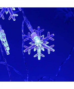 19ft /40LED Snowflake String Light Battery Operated-Decorative Stars Lights for Home- Party- Christmas- Wedding- Garden （Blue...