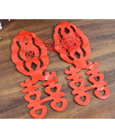 Chinese Traditional Wedding Decoration Supplies Red Hi Word Pull Flowers- Big Red Oil Plastic Paper 3 Meters Pull Hi- Wedding...