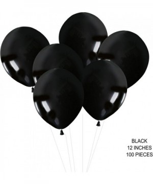 100 PCS 12 Inches Black Latex Balloons Large Thick Big Round Biodegradable Bulk Helium Gas or Air Inflated for Kids Birthday ...