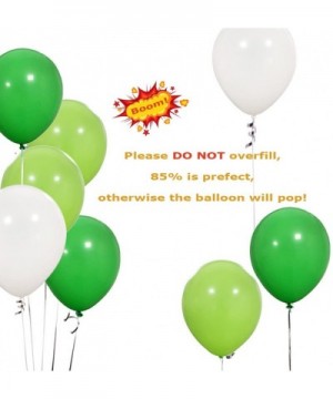 Dinosaur Party Balloons- 100pcs 12 Inch White Fruit Light Green Dark Green Latex Balloons with Ribbon for Dinosaur Party Supp...