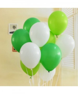 Dinosaur Party Balloons- 100pcs 12 Inch White Fruit Light Green Dark Green Latex Balloons with Ribbon for Dinosaur Party Supp...