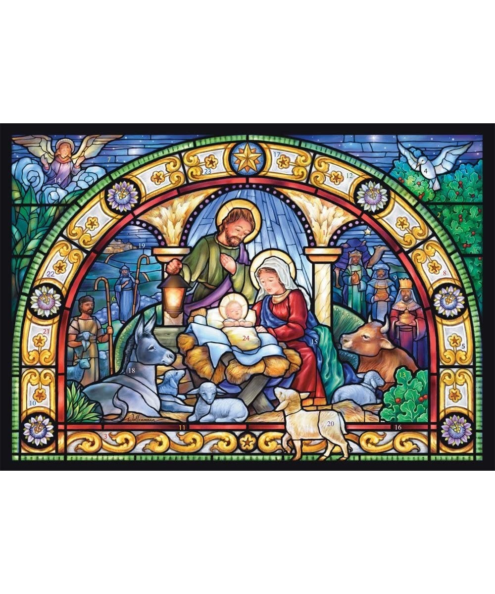 Stained Glass Holy Night Advent Calendar - C612FOWF7DZ $4.52 Advent Calendars