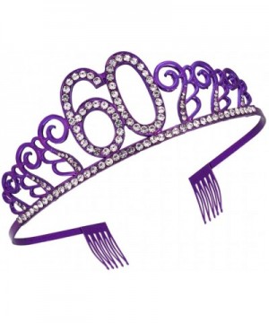 60th Birthday Tiara Gift Number Crown Happy Birthday Party Headwear 60th Birthday Party Supplies - Purple 70 - C7197X0E5LM $9...