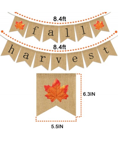 Fall Harvest Banner Burlap - Rustic Fall Decorations - Fall Banner Burlap - Harvest Banner Burlap - Indoor Outdoor Home Mantl...