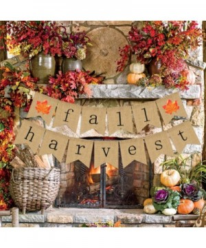 Fall Harvest Banner Burlap - Rustic Fall Decorations - Fall Banner Burlap - Harvest Banner Burlap - Indoor Outdoor Home Mantl...