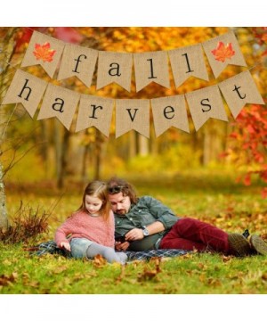 Fall Harvest Banner Burlap - Rustic Fall Decorations - Fall Banner Burlap - Harvest Banner Burlap - Indoor Outdoor Home Mantl...