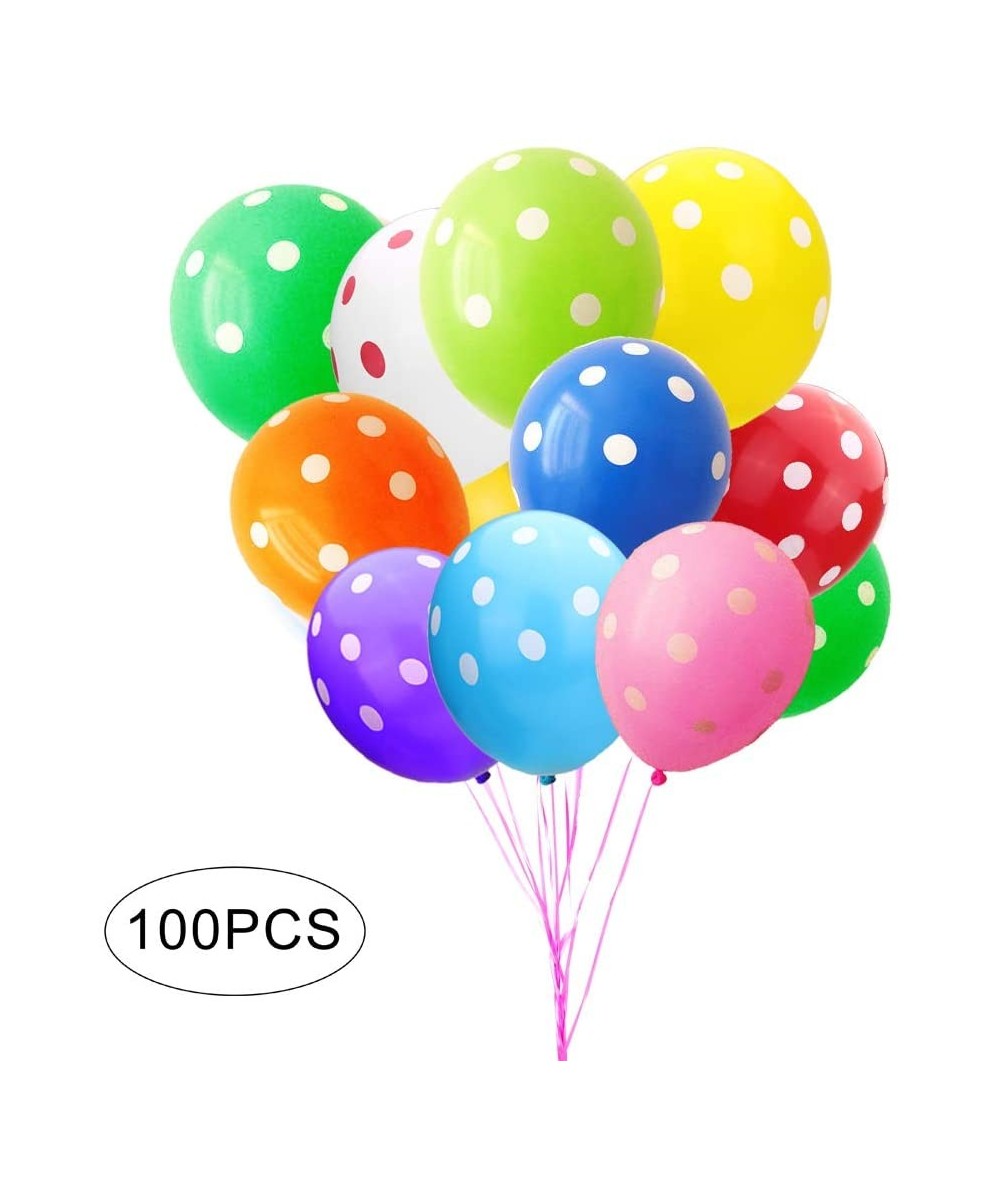 12 Inches Latex Assorted MultiColor Polka Dot Balloons Birthday Festival Party Supplies Colorful 100 Pcs (Colorful 01) - Colo...