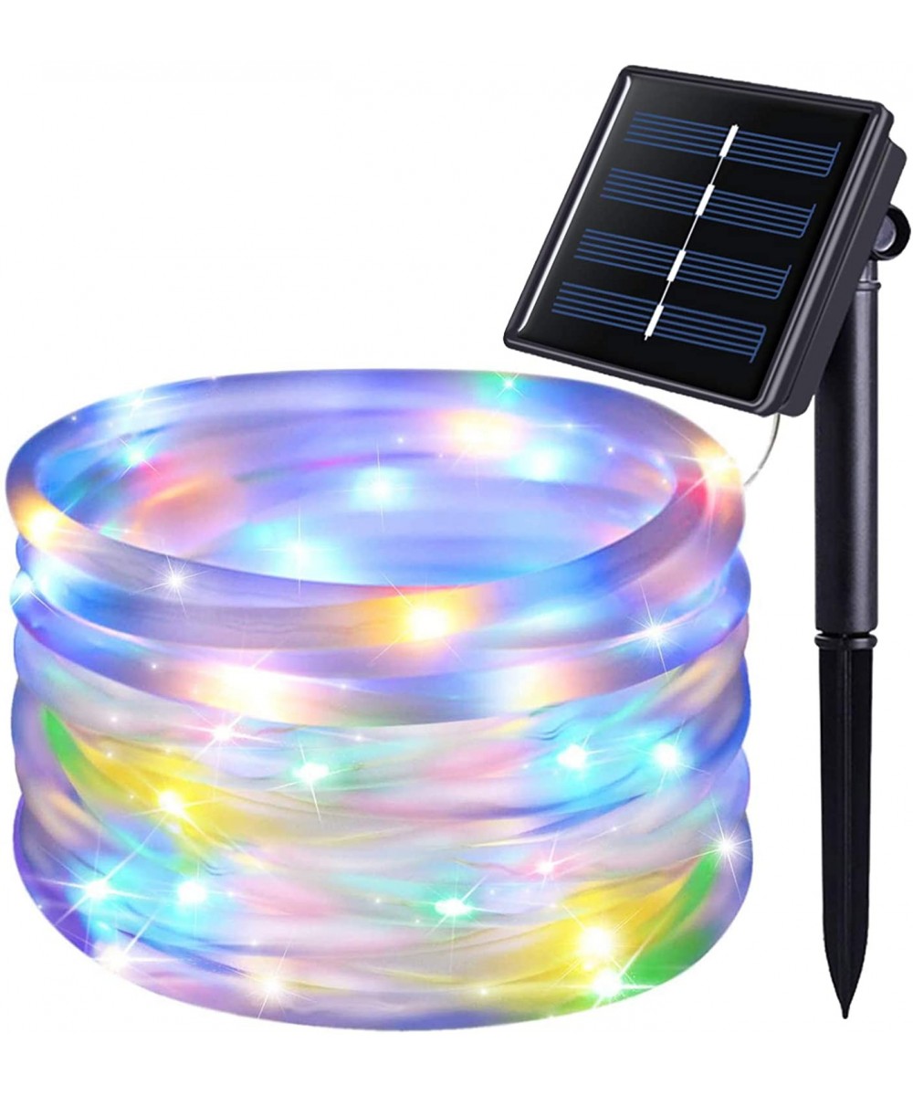 8 Modes Solar Powered Light Rope-39.4ft 120LED Outdoor Solar Rope Lights- Waterproof Solar LED Rope Light for Garden- Fence- ...