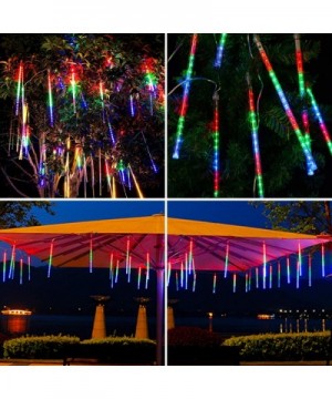 Christmas Lights Meteor Shower Lights 50cm 8 Tube 288 LEDs- Multicolor Meteor Lights Led Falling Rain Lights for Christmas Tr...