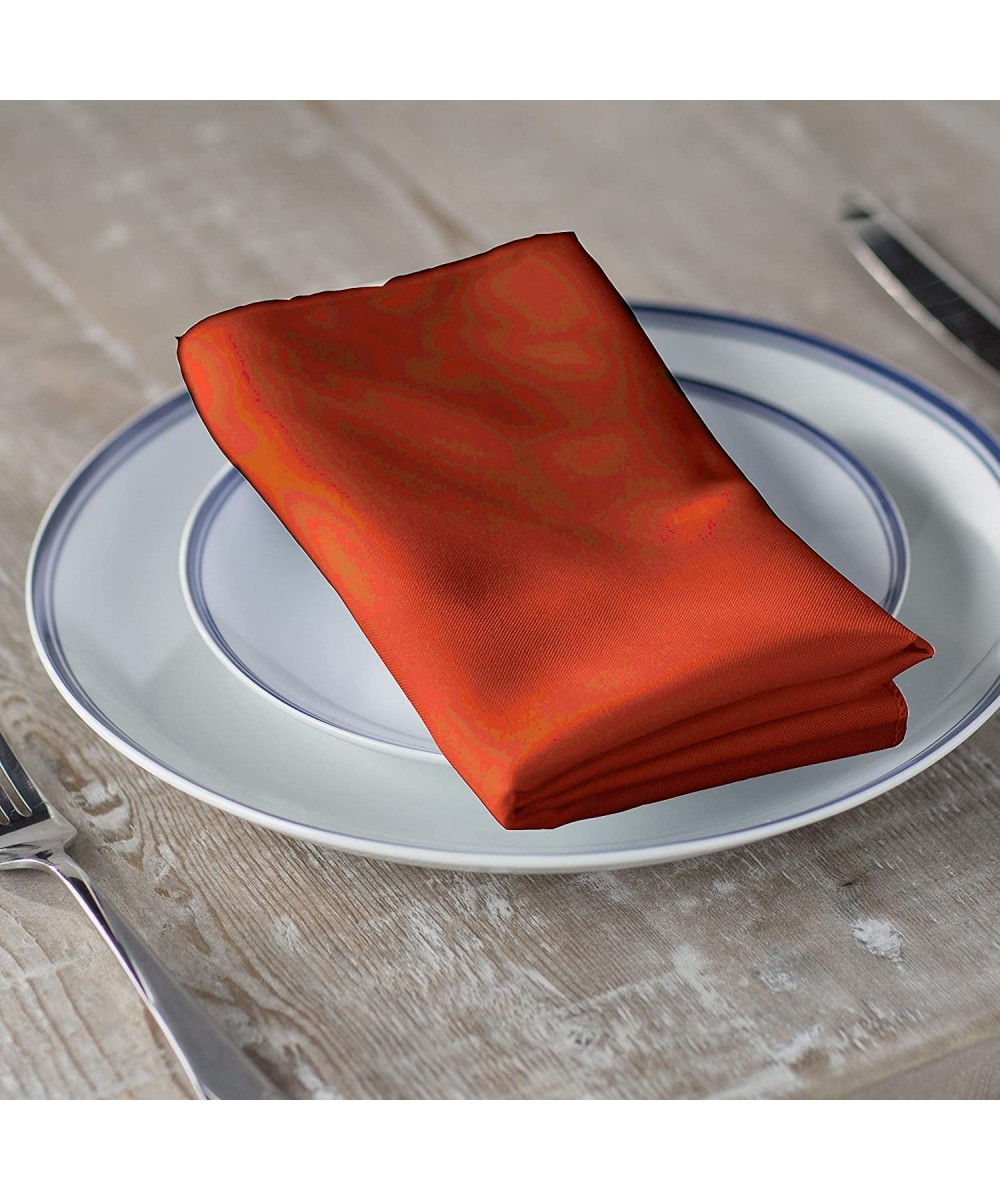 10-Pack Polyester Poplin Napkins- 18 by 18-Inch- Rust - Rust - C211F7PDVJR $16.58 Tableware