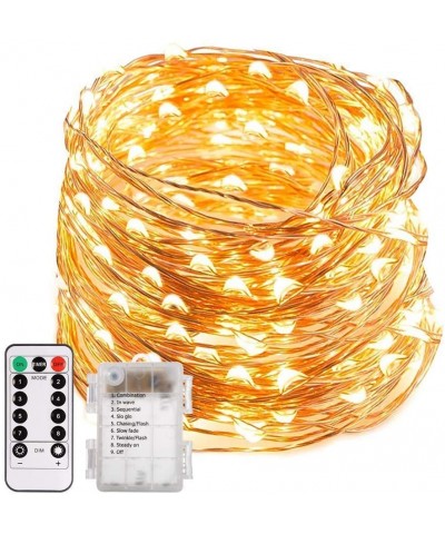 LED String Lights- 66ft 200 LED Waterproof Starry Fairy Lights- 8 Lighting Modes- Battery Powered Decorative Lights for Patio...