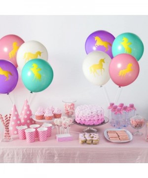 60 Pcs Unicorns Balloons- Latex Balloons for Unicorn Birthday Baby Shower Unicorn Theme Party Supplies (Pink- White- Purple-T...