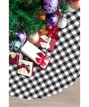 48 Inch Buffalo Plaid Tree Skirt Christmas Tree Skirt Buffalo Check Tree Skirt Black and White Buffalo Plaid Tree Skirt Xmas-...