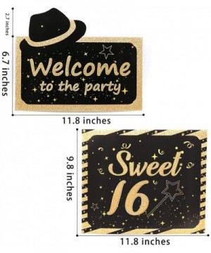 Large Glittery 16th Birthday Sign- 16th Happy Birthday Cutouts Hanging Banner- Sparkling Sweet 16 Welcome Sign- 16th Birthday...