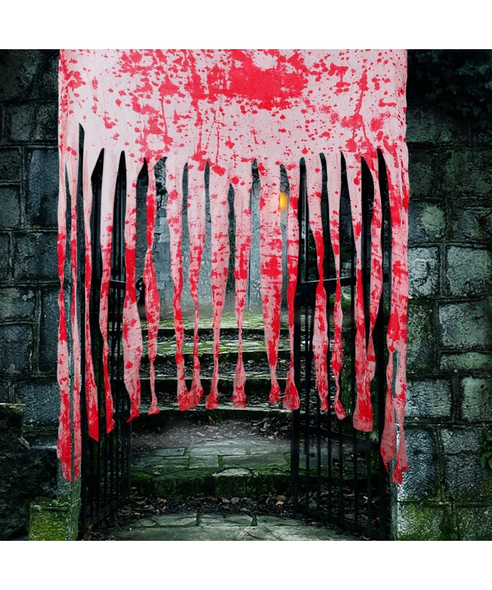 2 Pack Door Curtain Decoration with Bloody Prints Bloody Halloween Doorway Curtain Creepy Cloth Haunted House Horror Decorati...