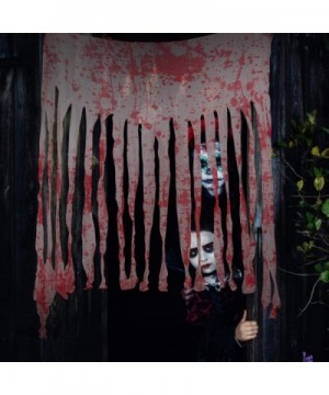 2 Pack Door Curtain Decoration with Bloody Prints Bloody Halloween Doorway Curtain Creepy Cloth Haunted House Horror Decorati...