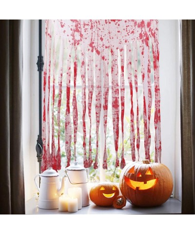 2 Pack Door Curtain Decoration with Bloody Prints Bloody Halloween Doorway Curtain Creepy Cloth Haunted House Horror Decorati...