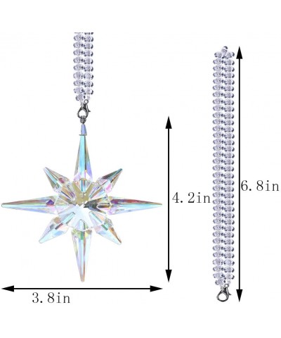 Crystal Ornament Christmas Polaris Snowflake Glass Pendant Decorations- AB Color - C018O764U8D $15.28 Ornaments