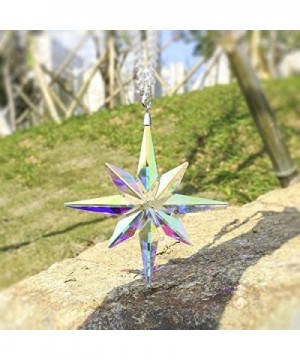 Crystal Ornament Christmas Polaris Snowflake Glass Pendant Decorations- AB Color - C018O764U8D $15.28 Ornaments